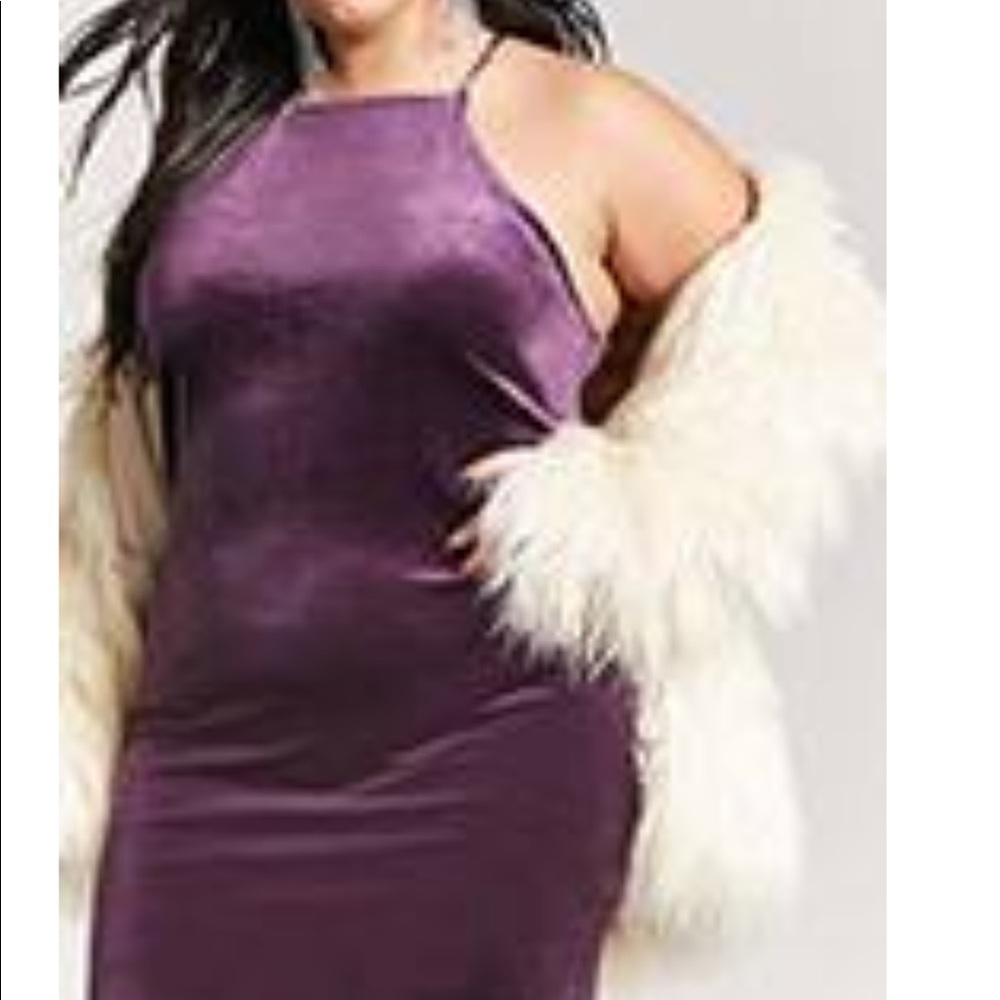 Suede purple dress